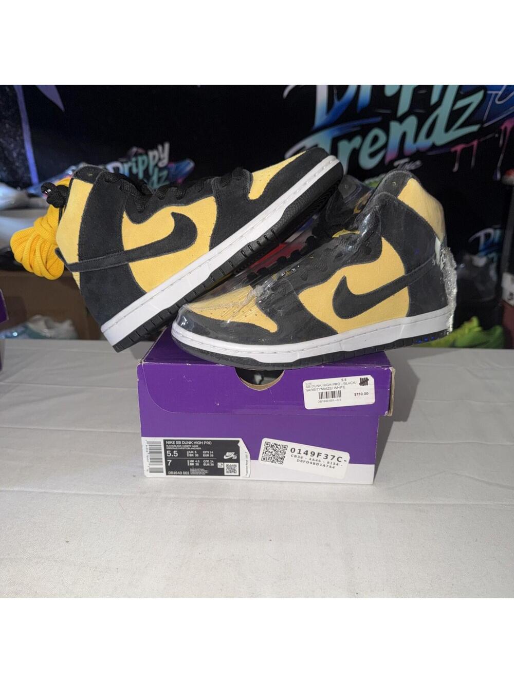 Size 5.5 - Nike Dunk Pro SB High Reverse Goldenrod